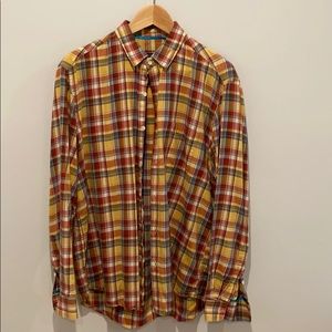 Men’s madras plaid shirt size L 100% cotton